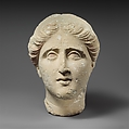 Limestone head of a female votary, Limestone, Cypriot