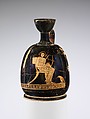 Terracotta squat lekythos (oil flask), Attributed to the Painter of Oxford 1920, Terracotta, Greek, Attic