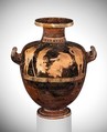 Terracotta hydria: kalpis (water jar), Washing Painter, Terracotta, Greek, Attic