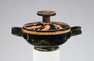 Terracotta lekanis (covered dish), Terracotta, Greek, Attic