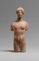 Terracotta head and torso of a woman, Terracotta, Greek, Attic