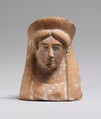 Terracotta relief with the head and neck of a woman, Terracotta, Greek, probably Rhodian