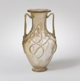 Glass jar with two handles (amphora), Glass, Roman