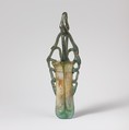 Glass double cosmetic flask (kohl tube), Glass, Roman, Syrian