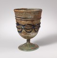 Glass stemmed cup, Glass, Roman, Palestinian