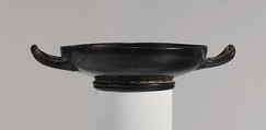 Terracotta stemless kylix (drinking cup), Terracotta, Greek, Attic