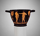 Terracotta skyphos (deep drinking cup), Attributed to the Painter of London E 777, Terracotta, Greek, Attic