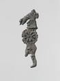 Lead figure of a warrior with a helmet and shield, Lead, Greek, Laconian