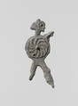 Lead figure of a warrior with a spear and shield, Lead, Greek, Laconian