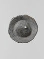 Lead disk with a hole in the center, Lead, Greek, Laconian