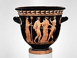 Terracotta bell-krater (bowl for mixing wine and water), Attributed to the Methyse Painter, Terracotta, Greek, Attic