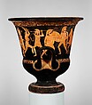 Terracotta calyx-krater (bowl for mixing wine and water), Attributed to the Painter of the Berlin Hydria, Terracotta, Greek, Attic