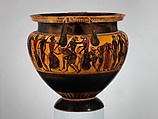 Terracotta column-krater (bowl for mixing wine and water), Attributed to Lydos, Terracotta, Greek, Attic