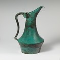 Bronze bowl and oinochoe (jug), Bronze, Etruscan