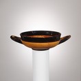 Terracotta stemless kylix (drinking cup), Terracotta, Greek, Attic