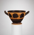 Terracotta skyphos (deep drinking cup), Terracotta, Greek, Attic
