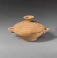 Terracotta lekanis (dish) with lid, Terracotta, Greek, Attic