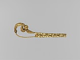 Gold serpentine fibula (safety pin) with animals in granulation, Gold, Etruscan