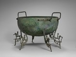 Bronze basin with six legs, Bronze, Late Villanovan and Etruscan