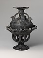 Terracotta pyxis (box with lid), Terracotta, Etruscan