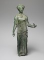 Bronze statuette of a female votary, Bronze, Etruscan