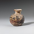Terracotta aryballos (oil flask), Kaeppeli Painter, Terracotta, Greek, Corinthian