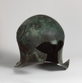 Bronze helmet of Corinthian type, Bronze, Greek