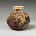 Terracotta aryballos (oil flask), Terracotta, Greek, Corinthian
