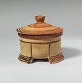 Terracotta tripod-pyxis (box), Terracotta, Greek, Corinthian