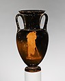 Terracotta Nolan neck-amphora (jar), Attributed to the Loeb Painter, Terracotta, Greek, Attic