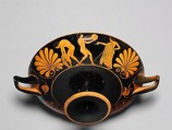 Terracotta kylix (drinking cup), Attributed to the Euergides Painter, Terracotta, Greek, Attic