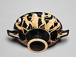 Terracotta kylix (drinking cup), Attributed to the manner of the Epeleios Painter, Terracotta, Greek, Attic