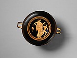 Terracotta kylix (drinking cup), Attributed to the Painter of New York GR 576, Terracotta, Greek, Attic
