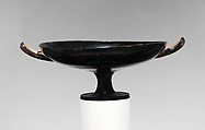 Terracotta kylix (drinking cup), Attributed to the Painter of New York GR 576, Terracotta, Greek, Attic