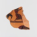 Fragments of a terracotta amphora (jar), Attributed to the Amasis Painter, Terracotta, Greek, Attic