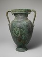 Bronze neck-amphora (jar), Bronze, Etruscan