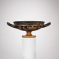 Terracotta kylix (drinking cup), Signed by Hegesiboulos as potter, Terracotta, Greek, Attic