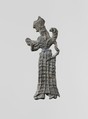 Lead figure of a winged goddess, perhaps Artemis Orthia, Lead, Greek, Laconian