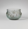 Glass ribbed bowl, Glass, Roman