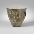 Glass ribbed beaker, Glass, Roman
