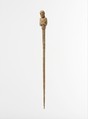 Bone hairpin with bust of a woman, Bone, Roman
