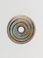 Glass spindle whorl, Glass, Roman