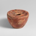 Terracotta inkwell and bronze stylus, Terracotta, Roman