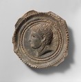 Fragmentary terracotta bowl with tondo, Terracotta, Roman