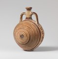 Terracotta lentoid flask, Terracotta, Mycenaean