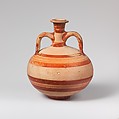 Terracotta globular flask, Terracotta, Mycenaean