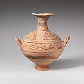 Terracotta globular bottle with two handles, Terracotta, Cypriot