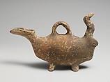 Terracotta zoomorphic askos (vessel), Terracotta, Cypriot