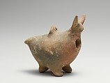 Terracotta zoomorphic askos (vessel), Terracotta, Cypriot