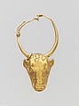 Gold pendant in the form of a bull's head, Gold, Cypriot